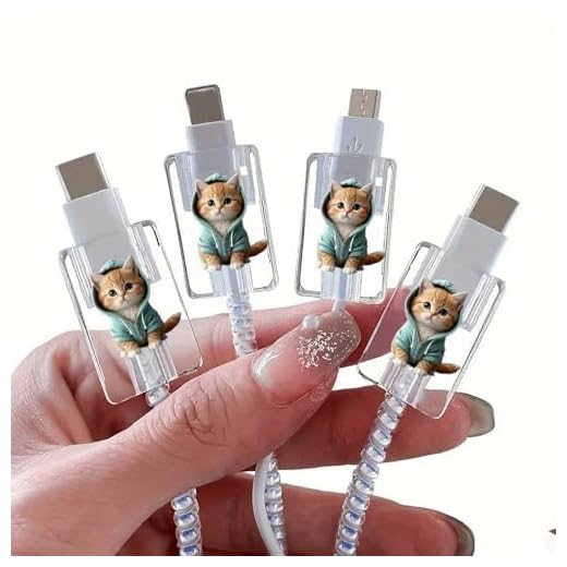 4pcs Cat Bite Wire Protector, Suitable for Apple iOS Mobile Phone Charging Cable Fixing Clip Protective Cover Data Cable Anti-Breakage, Cute Cat Data Cable Protector