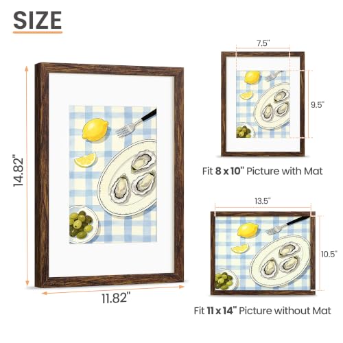 Image of upsimples 11x14 Picture Frame Solid Wooden, Nursery Decor, 1Pack Walnut