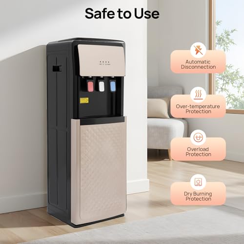 Image of Bottom Loading Water Cooler Dispenser for 3 Temperature Settings,Hot & Cold Standing Water Dispenser with Multiple Safety Features,Water Cooler for Home,Office,Apartment