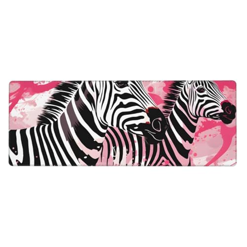 Tapis de souris zèbre 80x30 cm antidérapant pour le bureau