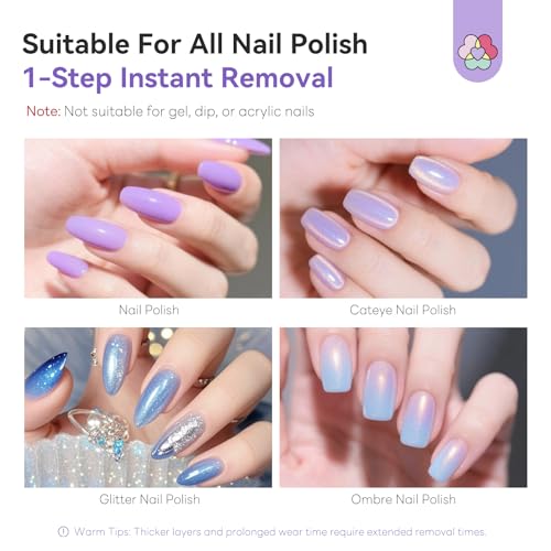 SAVILAND Advanced Nail Polish Remover Pads: 100 PCS Nail Polish Remover Wipes Super-sized 1-Step Instant Removal For Nails Pad Non-Irritant Individually Wrapped Pads For Salon Use
