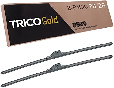 TRICO Gold 26 Inch Pack of 2 Automotive Replacement Windshield Wiper Blades for My Car (18-2626), Easy DIY Install & Superior Road Visibility