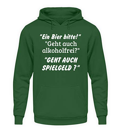 Sweat à capuche bière vert XXXL pour homme et femme coupe ample