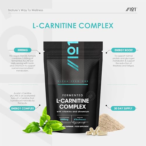 L-Carnitine 2000mg with BioPerine - 120 Capsules - Energy & Metabolism Support - High Strength Acetyl L-Carnitine Complex (30 Day Supply) by Alpha01 - Image 3