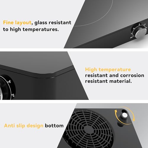 Image of SilentPro Tech, 45dB Quiet Cooking Hot Plate: Portable Electric Burner with Boil-Dry Protection & 6 Heat Settings - Electric Stove with 2026 Precision Temp Control
