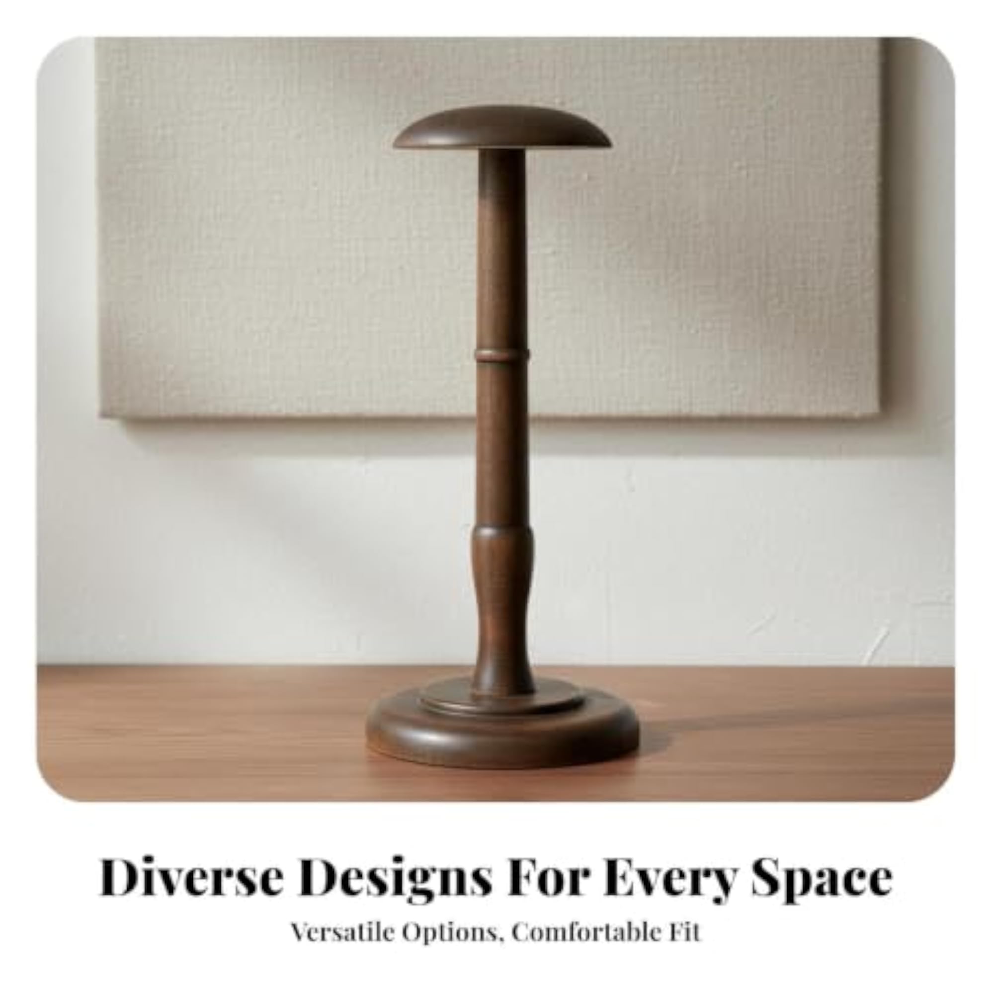 Wooden Hat Stand Decorative Prop Solid Wood Hat Form
