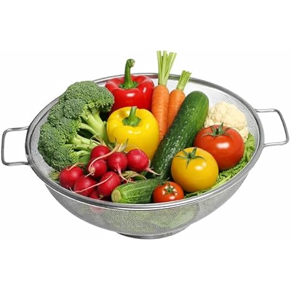 Premier Housewares 806512 sitko z uchwytami, stal nierdzewna, srebrna, wys. 10 x szer. 30 x gł. 25 cm
