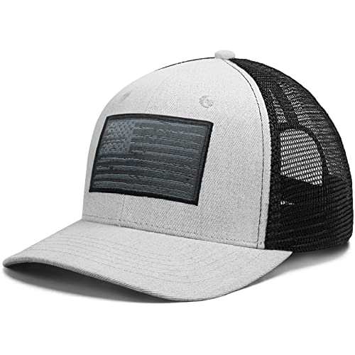 Image of American Flag Hat, Baseball Cap for Men Women, Adjustable Snapback Hats USA Flag Trucker Hat Black