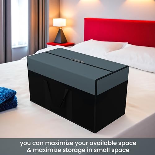Image of Kuber Industries (Pack of 3) Storage Bag | Wardrobe Clothes Organizer | Foldable Zipper Cloth Bag | Closet Organizer | Waterproof Clothing-Bedding Bag | Medium | Black Patti | Grey