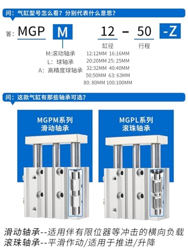Vérin pneumatique MGPM63*25 trois axes pour stopper les vibrations - 3