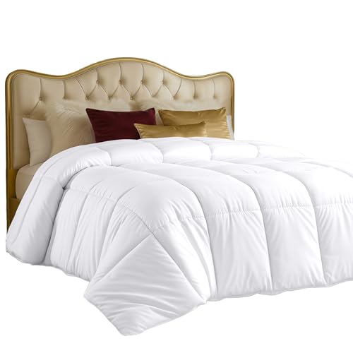 Image of Utopia Bedding Comforters Full Size, All Season Duvet Insert, Down Alternative Box Stitched Bed Comforter with Corner Tabs, Machine Washable (White)