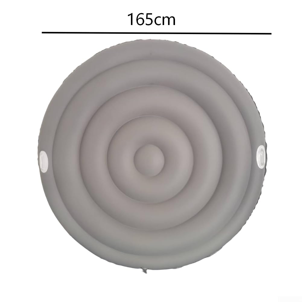 Bâche de piscine gonflable d'extérieur en PVC pour piscine ronde, couvercle étanche et résistant aux débris pour jacuzzi ou spa, installation simple (165 cm avec poignée)