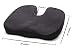 High Density Medium Firm Premium Quality Memory Foam Seat Cushion for Coccyx Tailbone and Back Pain - Ideal for Home Office Desk Chairs, Auto Seats, Sports Stadium Seats! (Black)