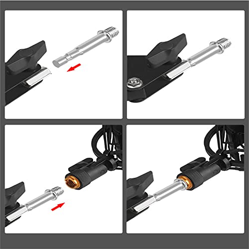 ThtRht 3 Pack Boom Arm to 17mm Ball 1/4 inch 3/8 Screw Bolt Mount Connector Adapter Joint Head Converter for Microphone Arm Stand Mic Arm Scissor Shock Mount Condenser Video Light Phone Holder Clip
