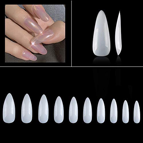Arofaue 500 Stück Stiletto Nagelspitzen Voll Abdeckend Falsche Nagelkunst Tipps in 10 Größen,für Nagelstudios und DIY… – Bild 5