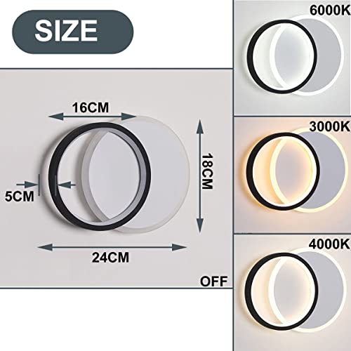 ZTWLEED Indoor LED Wall Lamp, 16W Color Temperature Adjustable 3000K/6000K/4000K - Image 3