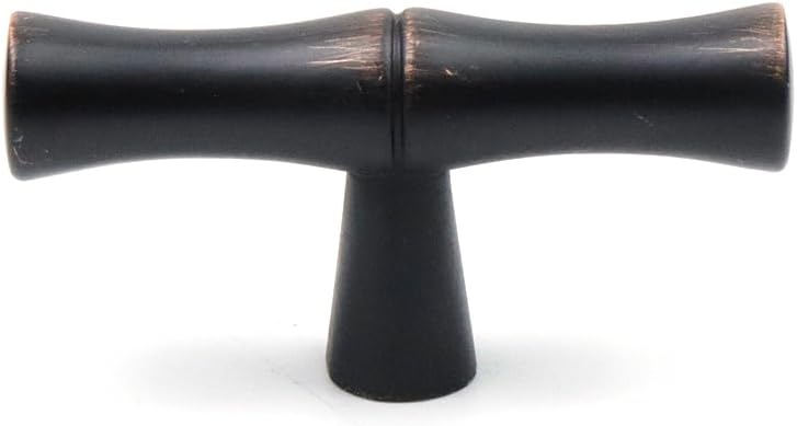 2PCS Bamboo Shape Cabinet Knobs, Single Hole Zinc Alloy Brass Drawer Pull, 1.97 Length Retro Knob Black and Red Antique Decorative Furniture Accessories ARS1592