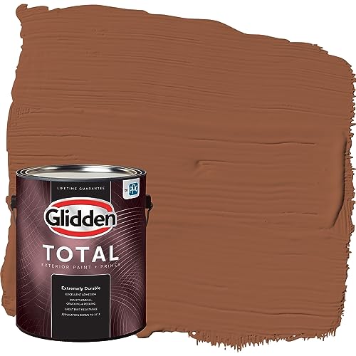 Glidden Total Exterior Paint & Primer All-in-one, Spiced Cider/orange, Semi-g...
