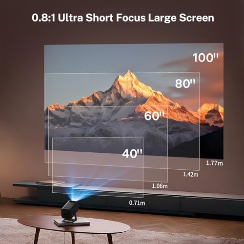 Image of Mini Projector 1080P 4K Support with WiFi 6 and Bluetooth 5.4 Built-in Apps for Home Android 14 Auto Keystone Outdoor Portable Projector Compatible with Netflix /iOS /HDMI /TV Stick /Phone Remote X1 Black