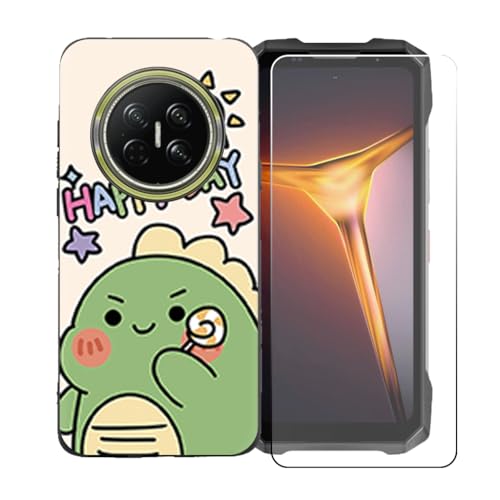 LCEHTOGYE �K�p Doogee V Max 2 Pro +�����K���X�X�N���[���v���e�N�^�[�p�P�[�X�A�K�p Doogee V Max 2 Pro (6,78")�ƌ݊����̂���u���b�N�\�t�gTPU�V���R���Q���P�[�X�ی�J�o�[ LLM49