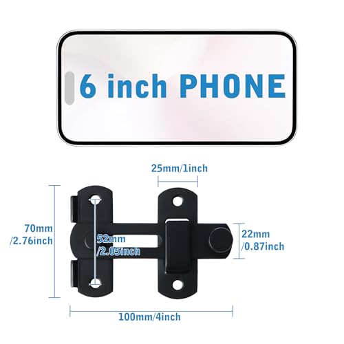 Image of Alise 4 inch Black SUS304 Stainless Steel Gate Latches for Barn Door | Heavy Duty Gate Hardware ,Security Flip Latch,Anti-theft Latch,Safety Door Lock for Barn Wood Fence Sliding French Door