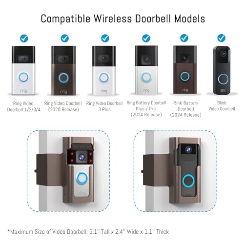 image for Homalor Anti Theft Ring Doorbell Mount: Metal Ring Apartment Door Moun