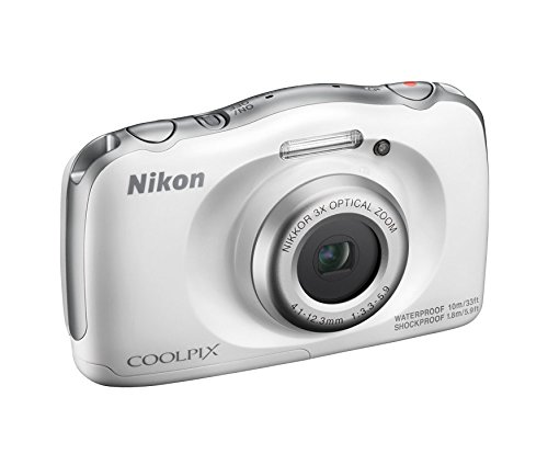 Image of Nikon Coolpix W100 13.2 MP Point and Shoot Digital Camera (White) with 3X Optical Zoom, Card and Camera Case