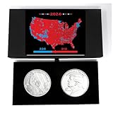 2025 President Trump 2 Coin Fight and 47th President 1oz .999 Silver Coins in Black Velvet Lined Gift Box Uncirculated