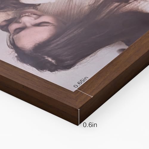 decorUhome Double 4x4 Picture Frame Vertical, Engineered Wood Bifold Photo Frame with Plexiglass for Tabletop Display, 4x4, Brown