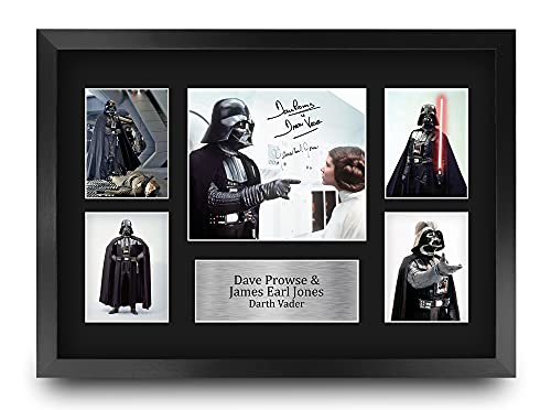 HWC Trading FR A3 Dave Prowse & James Earl Jones Star Wars Darth Vader Geschenke Gedruckt Signiert Autogramm-Präsentation-Display Für Film-Erinnerungsstücke-Fans - A3 Eingerahmt