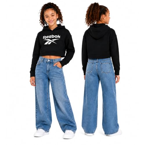 Reebok Girls Midweight Fleece Pullover Hoodie with Lined Hood for School - image 2