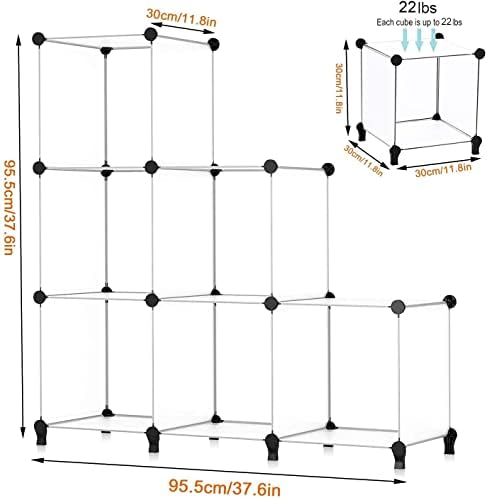 6 Cube Storage Shelf, Storage Bookcase Bookshelf with Metal Hammer, Storage Cubes Organizer Cabinet for kids, Closet, Bedroom, Bathroom, Transparent 4 419EjRjdcEL. AC