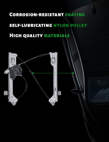 Image of Power Window Regulator with Motor Compatible with Cadillac Escalade /ESV & Chevrolet Silverado 1500 /LD,2500 3500 HD Suburban,Tahoe & GMC Sierra 1500 /Limited Sierra Yukon /XL Front Passenger Side