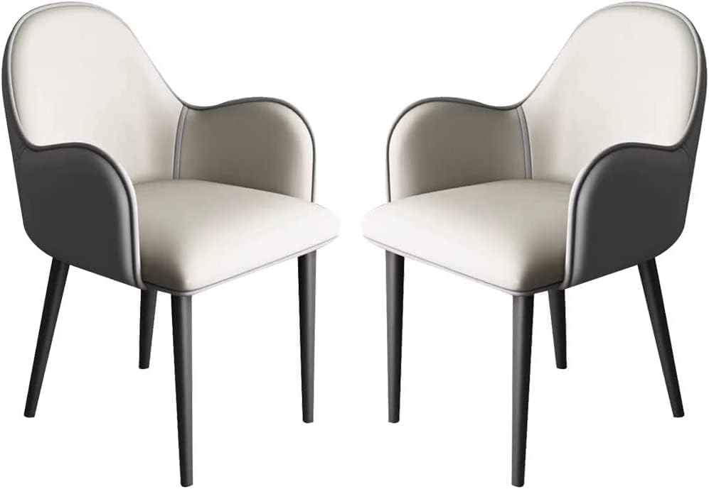 Chaise de salle à manger confortable avec accoudoirs gris lot 2