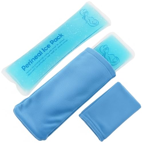 Image of Perineal Cooling Pad, Postpartum Cold Packs Gel Bead Ice Pack Cold Therapy for Women After Pregnancy and Delivery, 2 Ice Pack and 3 Cover (Blue Gel Ice Pack)