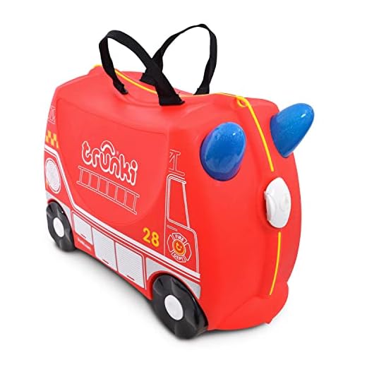 Trunki Maleta correpasillos y equipaje de mano infantil: Camión de bomberos Frank (Rojo)