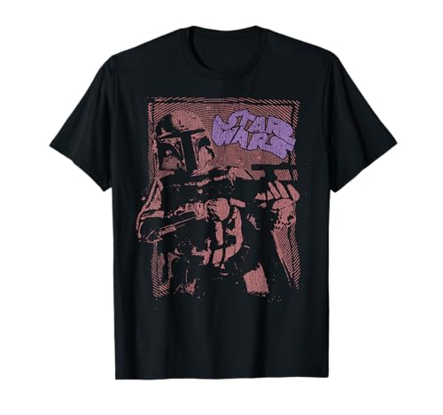 Star Wars Boba Fett t-shirt coton durable anti-déformation motif affiche rétro