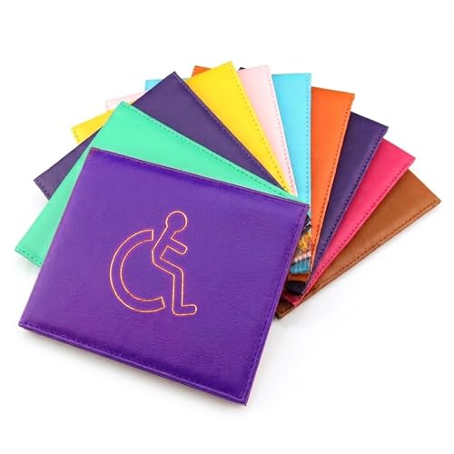 BML PU Leather Disabled Badge Safe Wallet Protector Disability Parking Permit Discreet Display Cover Hologram Safe (Purple)