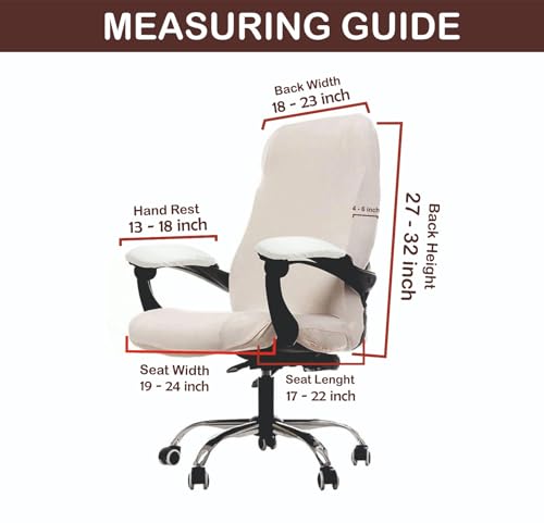Image of Eleganta Stretchable Elastic Boss Office Chair Cover with Handle Covers, Polyester Spandex, Branch Black (Pack of 4)