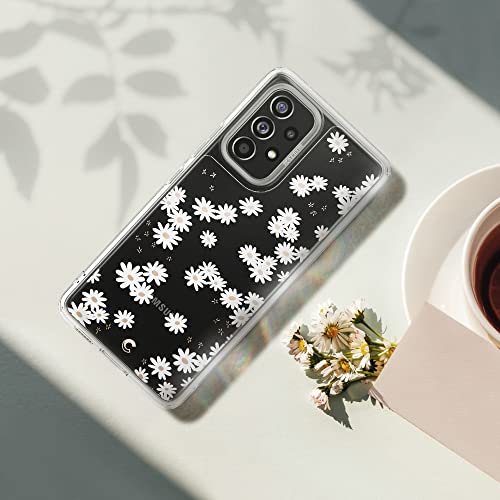 Image of Spigen Cyrill Cecile | Samsung Galaxy A53 5G Case | Transparent Flower Pattern Print Design Galaxy A53 5G Back Cover | TPU+Poly Carbonate - White Daisy