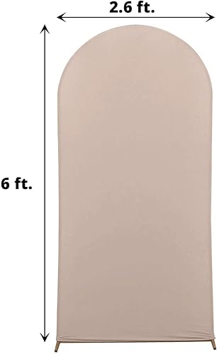 Vista 129 de Efavormart - Marco de fondo redondo de elastano de 7 pies, cubierta de arco de boda de 2 lados Blanco