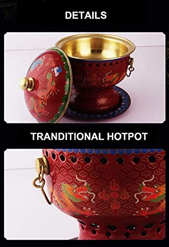 Olla de Cobre Esmaltada para Hotpot Tradicional Chino 1-2 Personas miniatura 4