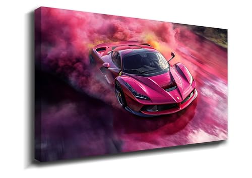 BOHU ARTS Car Posters Canvas Art Ferrari 488 Wall Art