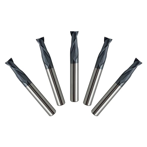 Image of Carbide Square End Mill - 2 Flute - 5 /16 inch-2T (5 Piece, 5 /16 inch) - for Milling Alloy Steels, Hardened Steel, Metal & More - Mill Bits Sets for DIYers & Professionals by LU&MN