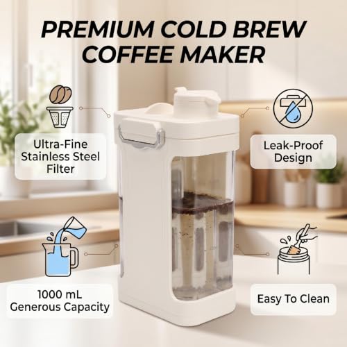Jarra de café frío e infusiones de 1000 ml para nevera 5