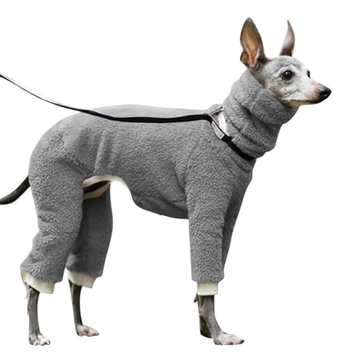UOSIA 犬の冬のコートの柔らかいプルローバーの犬のパジャマの四足のタートネックの厚いフリースの暖かいグレーハウンドのスウェーターの中型の大きな犬のための防風コート