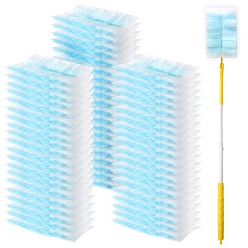 Image of 60 Count Electrostatic Duster Refills Compatible with Swiffer Duster,Multi-Surface Dusting Refills,Microfibre Dusters for Cleaning with 1Pcs Retractable Handle,Unscented