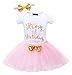 Jurebecia Ropa de Cumpleaños 1 año niña Vestido Bebé Niñas Es mi Primer cumpleaños Trajes Conjuntos Princesa Vestido Tutu 3 Piezas Lentejuela Mameluco + Falda + Diadema
