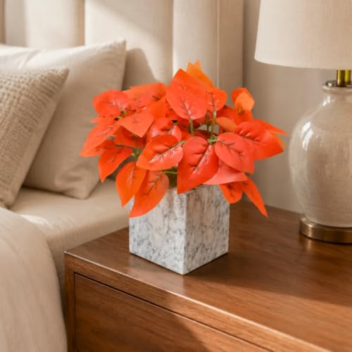 Image of fancymart Artificial Plant with Real-Touch Leaves in Pot, 25 cm, Indoor Tabletop Item for Home Decor, Office, Living Room