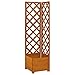 Produktbild vidaXL Tannenholz Massiv Eck Spalier mit Pflanzkasten Blumenkasten Blumenkübel Rankhilfe Rankkasten Rankgitter Blumenständer Orange 40x40x150cm
